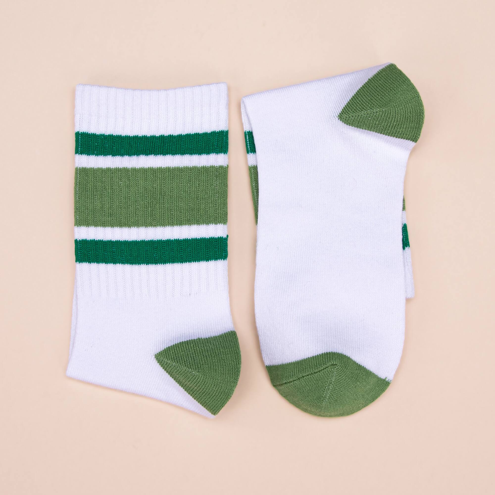 White & Green Athletic Adult Crew Socks by Celebrate It™